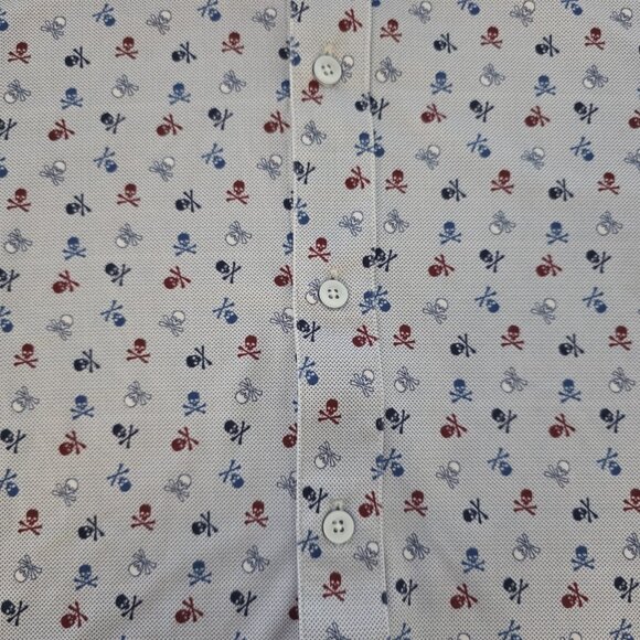 Johnston Murphy XC4 Shirt Skull and Cross Bone Performance Golf Mens Large NEW - Picture 3 of 11